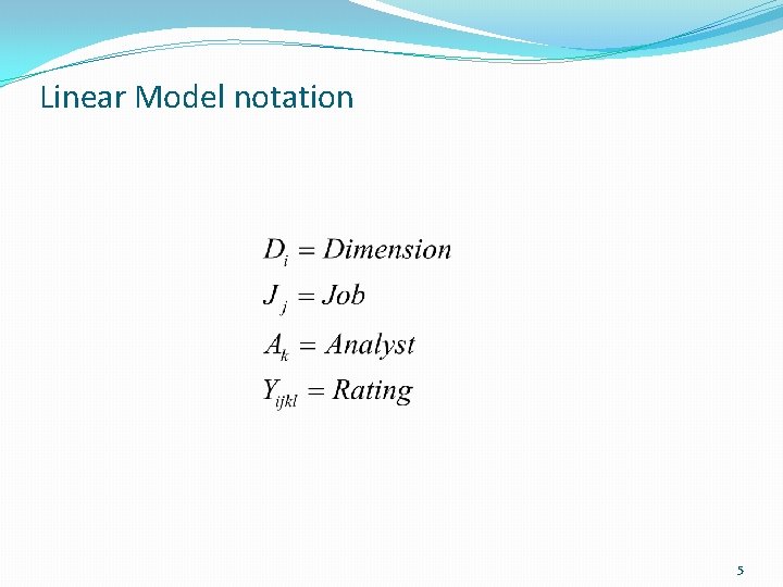 Linear Model notation 5 