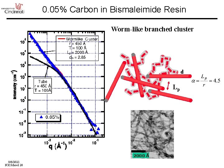 0. 05% Carbon in Bismaleimide Resin Worm-like branched cluster d Lp 2000 Å 9/6/2021