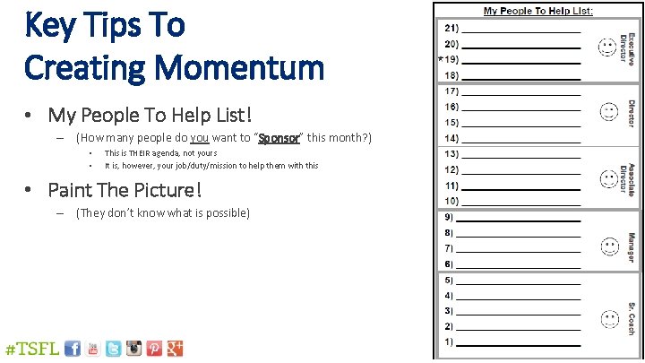 Key Tips To Creating Momentum • My People To Help List! – (How many