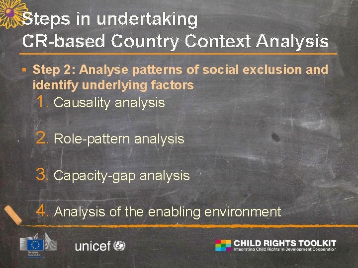 Steps in undertaking CR-based Country Context Analysis § Step 2: Analyse patterns of social