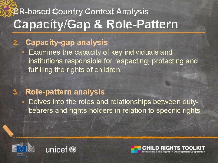 CR-based Country Context Analysis Capacity/Gap & Role-Pattern 2. Capacity-gap analysis § Examines the capacity