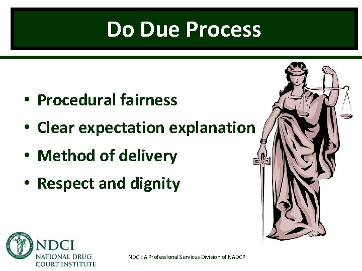 Do Due Process • Procedural fairness • Clear expectation explanation • Method of delivery