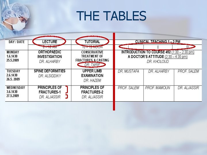 THE TABLES 