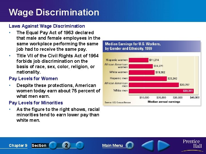 Wage Discrimination Laws Against Wage Discrimination • The Equal Pay Act of 1963 declared