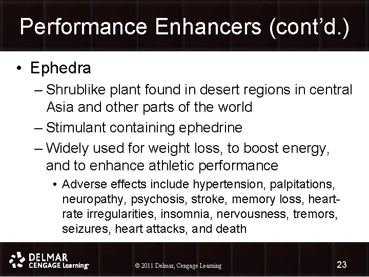 Performance Enhancers (cont’d. ) • Ephedra – Shrublike plant found in desert regions in