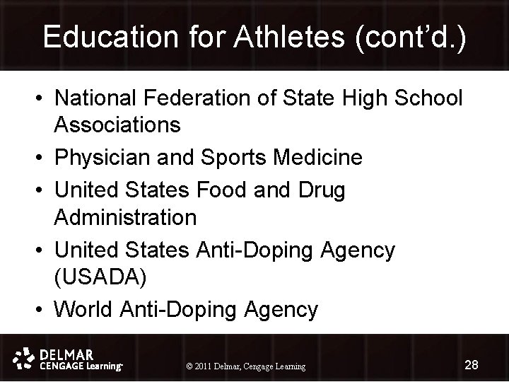 Education for Athletes (cont’d. ) • National Federation of State High School Associations • Education for Athletes (cont’d. ) • National Federation of State High School Associations •