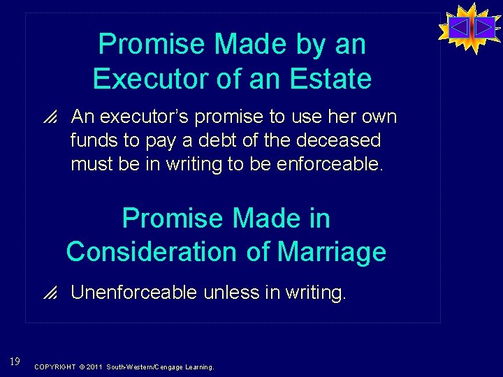 Promise Made by an Executor of an Estate p An executor’s promise to use