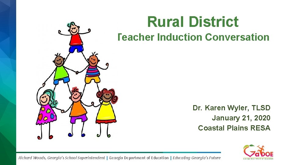 Rural District Teacher Induction Conversation Dr. Karen Wyler, TLSD January 21, 2020 Coastal Plains