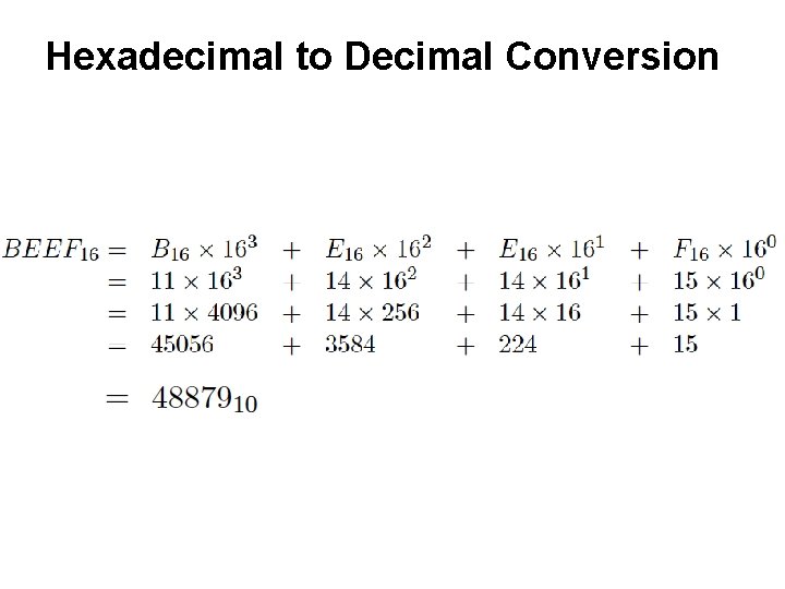 Hexadecimal to Decimal Conversion 