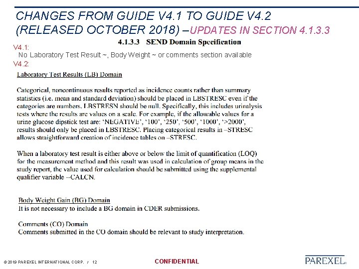 CHANGES FROM GUIDE V 4. 1 TO GUIDE V 4. 2 (RELEASED OCTOBER 2018)