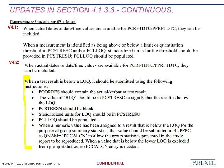 UPDATES IN SECTION 4. 1. 3. 3 - CONTINUOUS. V 4. 1: V 4.