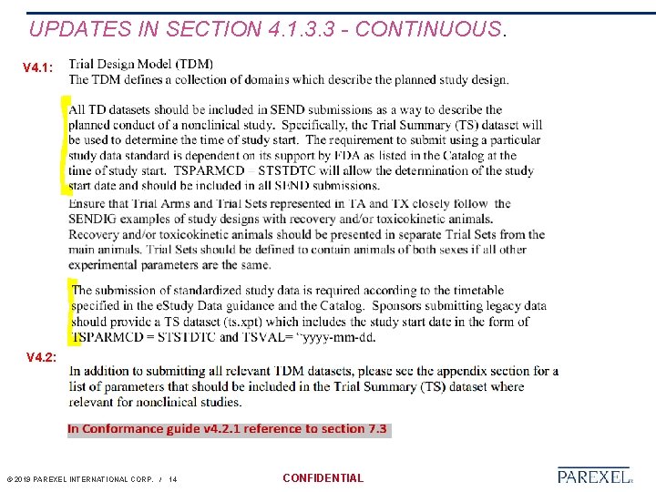 UPDATES IN SECTION 4. 1. 3. 3 - CONTINUOUS. V 4. 1: V 4.