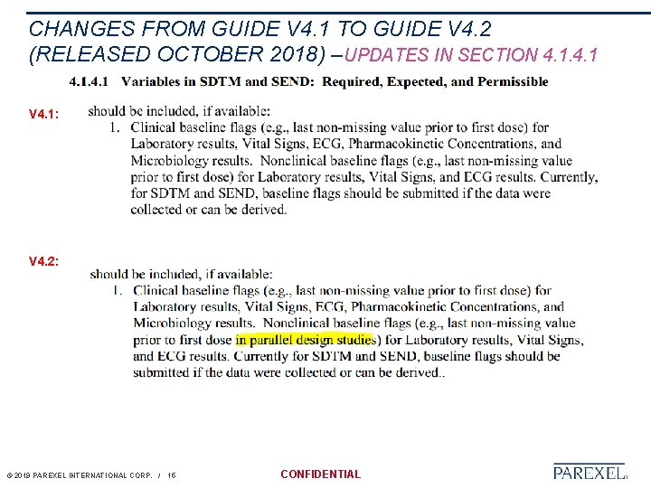 CHANGES FROM GUIDE V 4. 1 TO GUIDE V 4. 2 (RELEASED OCTOBER 2018)
