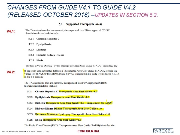 CHANGES FROM GUIDE V 4. 1 TO GUIDE V 4. 2 (RELEASED OCTOBER 2018)