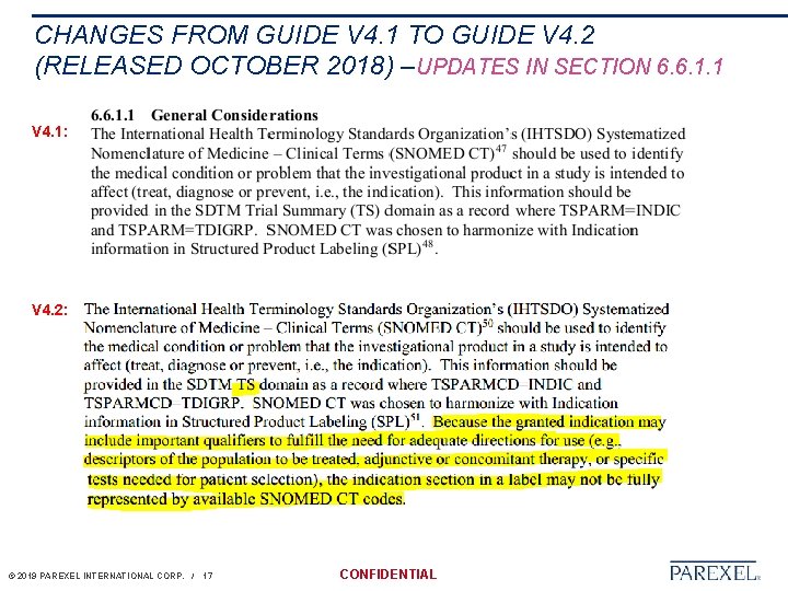 CHANGES FROM GUIDE V 4. 1 TO GUIDE V 4. 2 (RELEASED OCTOBER 2018)