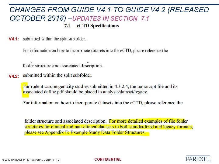 CHANGES FROM GUIDE V 4. 1 TO GUIDE V 4. 2 (RELEASED OCTOBER 2018)