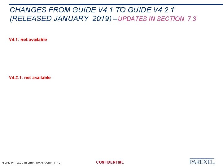 CHANGES FROM GUIDE V 4. 1 TO GUIDE V 4. 2. 1 (RELEASED JANUARY