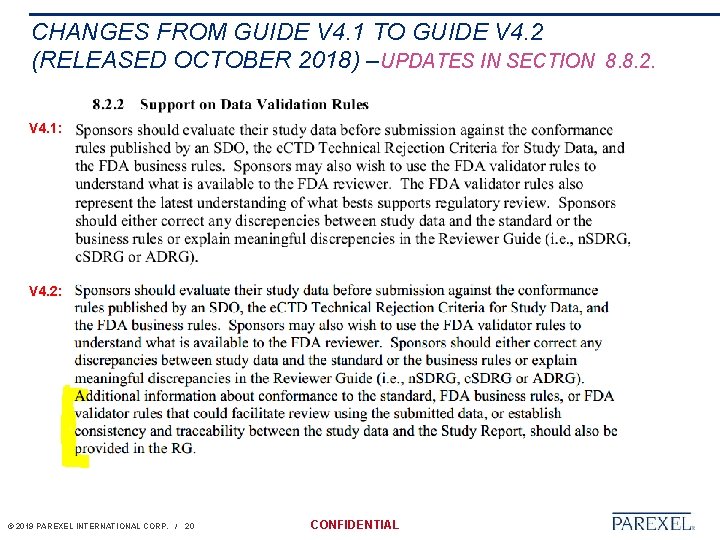 CHANGES FROM GUIDE V 4. 1 TO GUIDE V 4. 2 (RELEASED OCTOBER 2018)