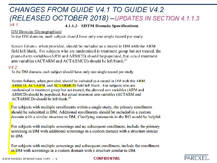 CHANGES FROM GUIDE V 4. 1 TO GUIDE V 4. 2 (RELEASED OCTOBER 2018)