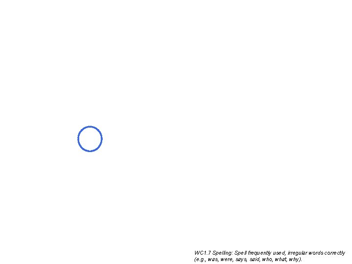 WC 1. 7 Spelling: Spell frequently used, irregular words correctly (e. g. , was, WC 1. 7 Spelling: Spell frequently used, irregular words correctly (e. g. , was,