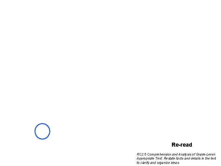 Re-read RC 2. 5 Comprehension and Analysis of Grade-Level. Appropriate Text: Restate facts and Re-read RC 2. 5 Comprehension and Analysis of Grade-Level. Appropriate Text: Restate facts and