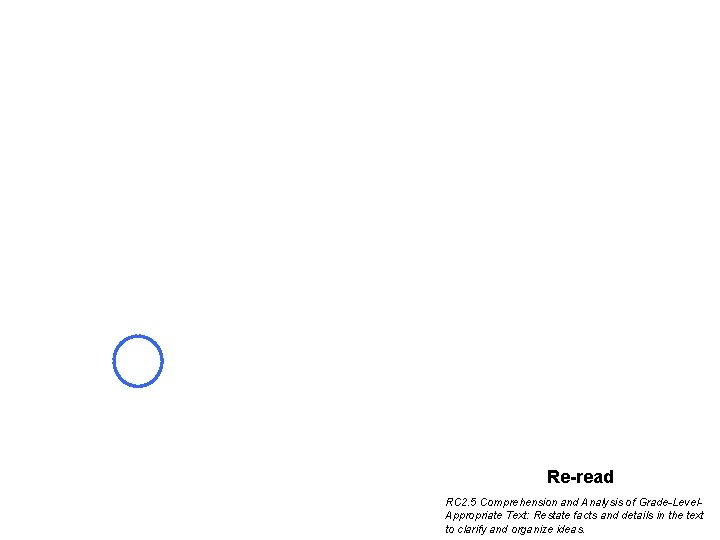 Re-read RC 2. 5 Comprehension and Analysis of Grade-Level. Appropriate Text: Restate facts and Re-read RC 2. 5 Comprehension and Analysis of Grade-Level. Appropriate Text: Restate facts and
