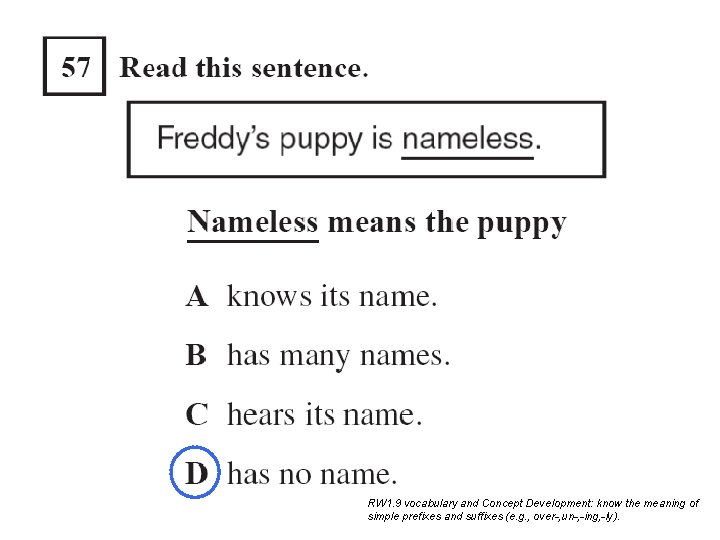 RW 1. 9 vocabulary and Concept Development: know the meaning of simple prefixes and RW 1. 9 vocabulary and Concept Development: know the meaning of simple prefixes and