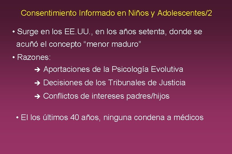 Consentimiento Informado en Niños y Adolescentes/2 • Surge en los EE. UU. , en