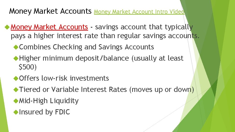 Money Market Accounts Money Market Account Intro Video Money Market Accounts - savings account