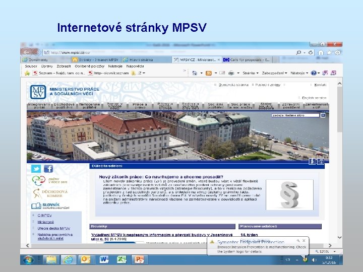 Internetové stránky MPSV 21 