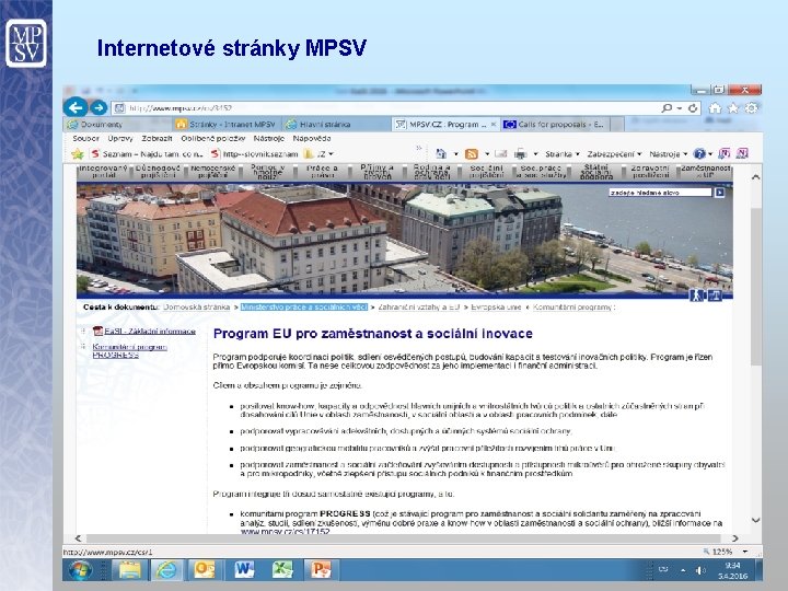 Internetové stránky MPSV 25 