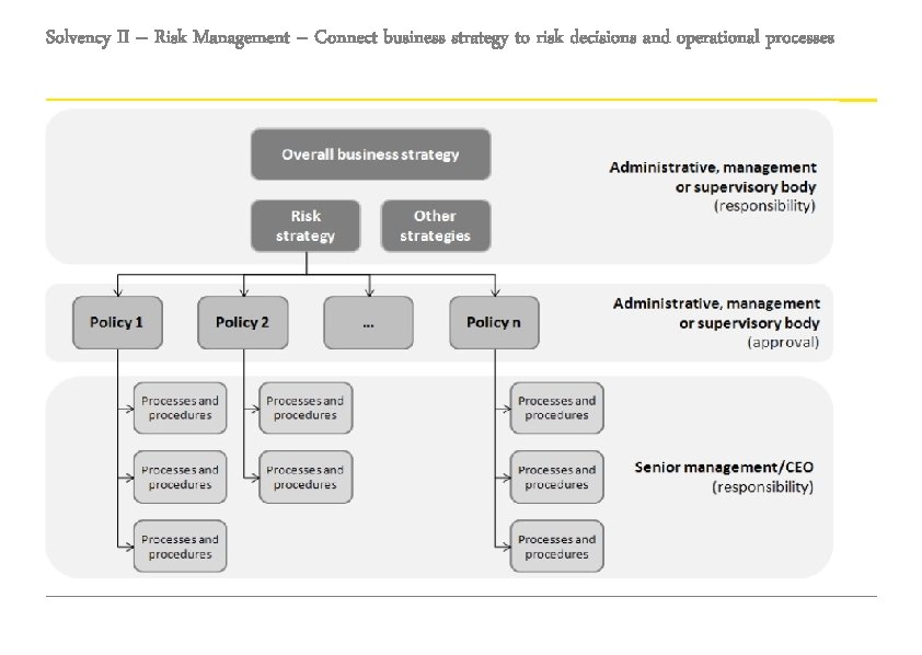 Solvency II – Risk Management – Connect business strategy to risk decisions and operational