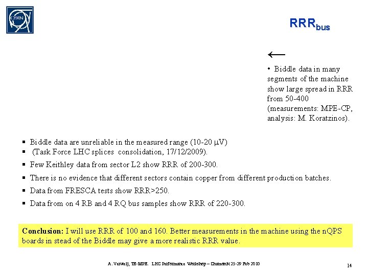 RRRbus ← • Biddle data in many segments of the machine show large spread