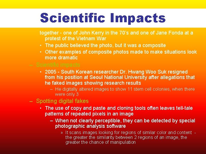 Scientific Impacts together - one of John Kerry in the 70’s and one of