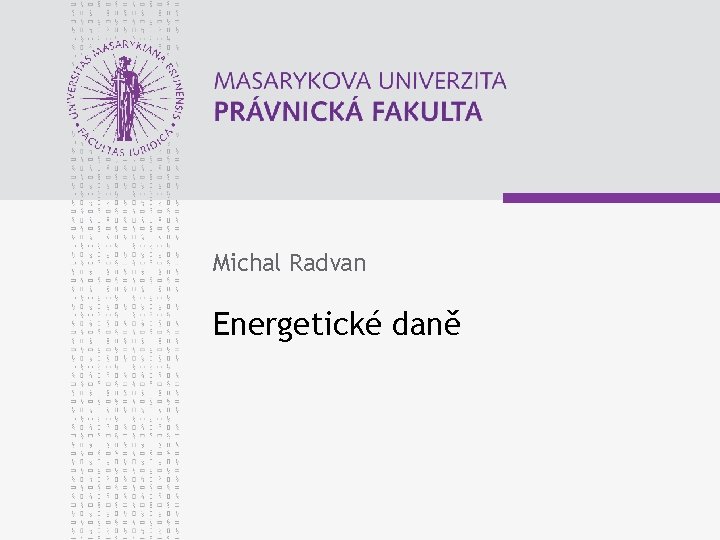 Michal Radvan Energetické daně 