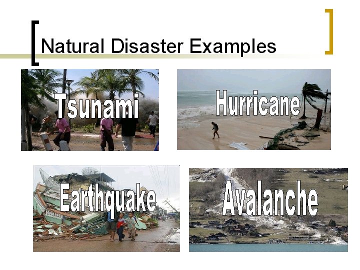 Natural Disaster Examples 