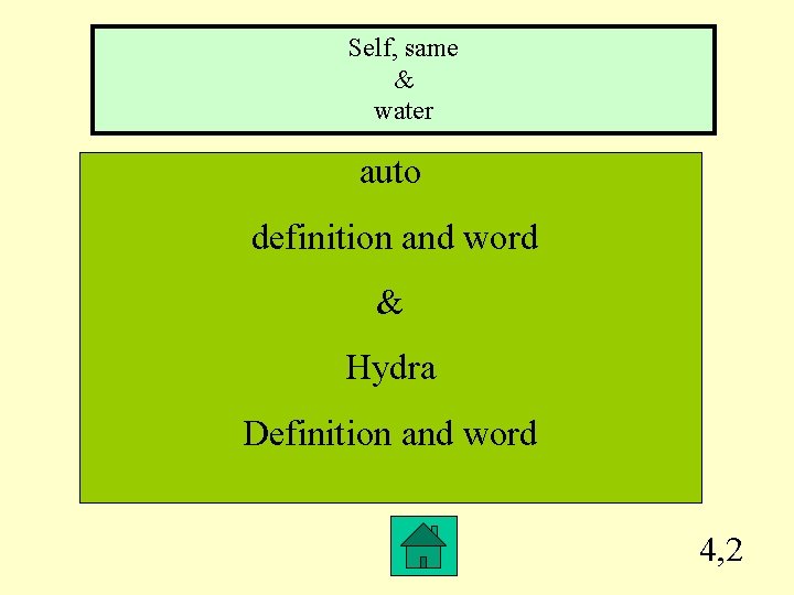 Self, same & water auto definition and word & Hydra Definition and word 4,