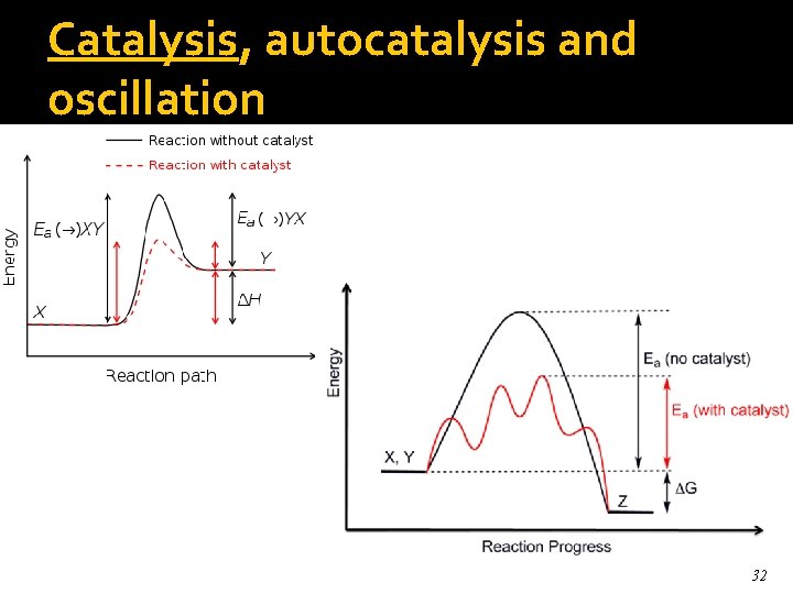 Catalysis, autocatalysis and oscillation 32 