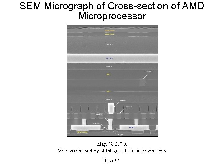 SEM Micrograph of Cross-section of AMD Microprocessor Mag. 18, 250 X Micrograph courtesy of