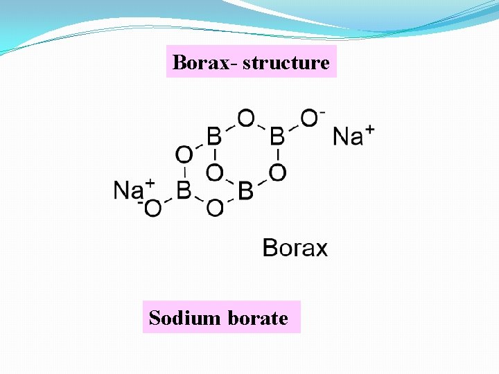 Borax- structure Sodium borate 