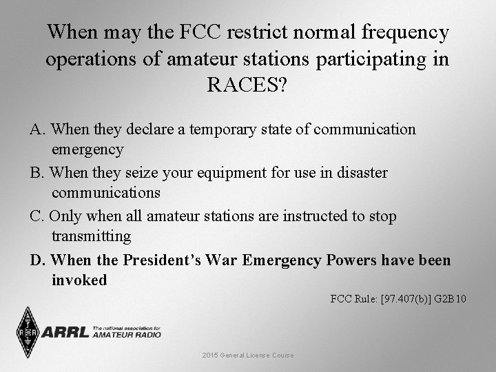 When may the FCC restrict normal frequency operations of amateur stations participating in RACES?