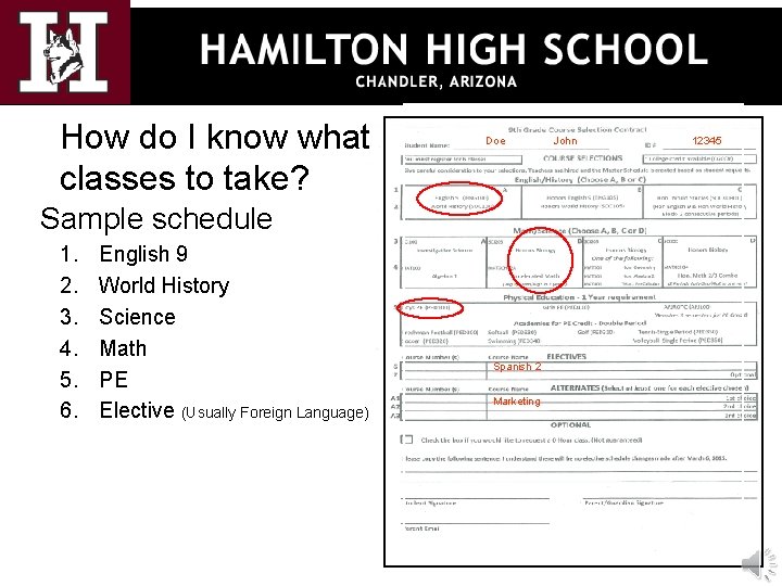 How do I know what classes to take? Doe Sample schedule 1. 2. 3.