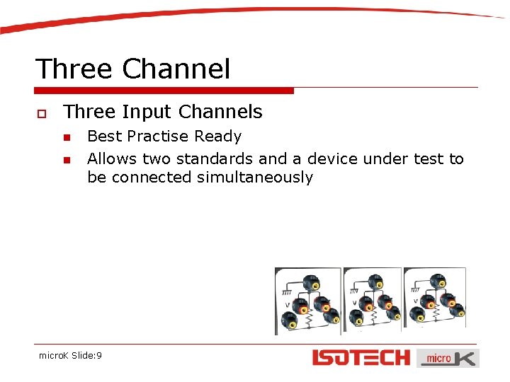 Three Channel o Three Input Channels n n Best Practise Ready Allows two standards