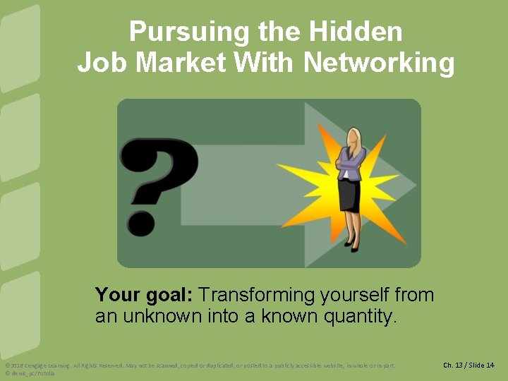 Pursuing the Hidden Job Market With Networking Your goal: Transforming yourself from an unknown