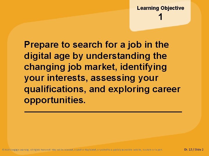 Learning Objective 1 Prepare to search for a job in the digital age by