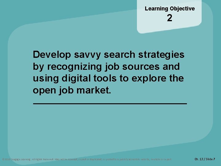 Learning Objective 2 Develop savvy search strategies by recognizing job sources and using digital