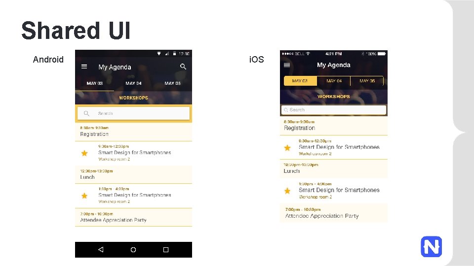 Shared UI Android i. OS 