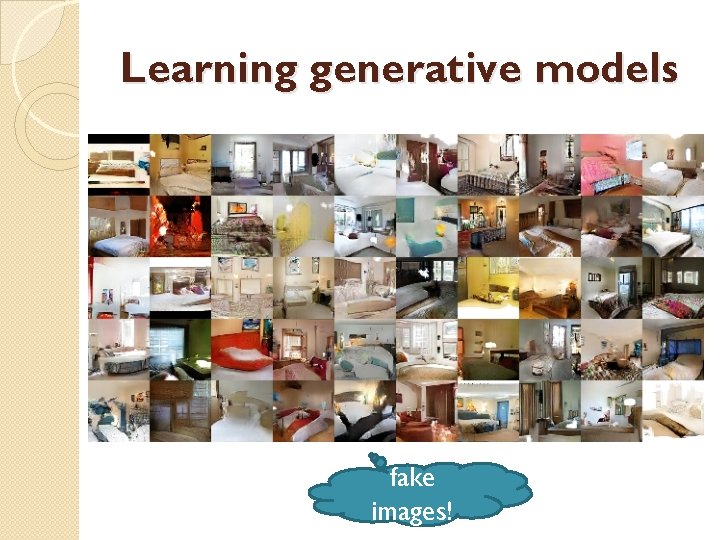 Learning generative models fake images! 