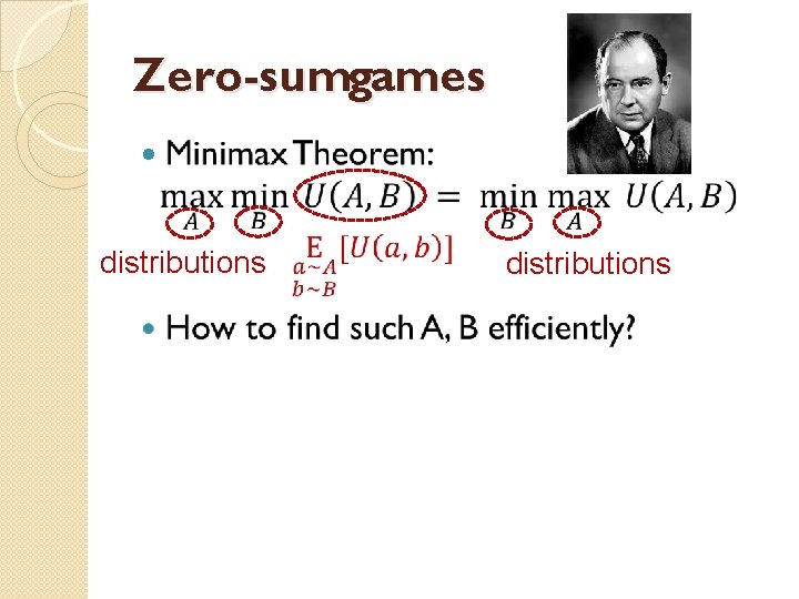 Zero-sumgames distributions 