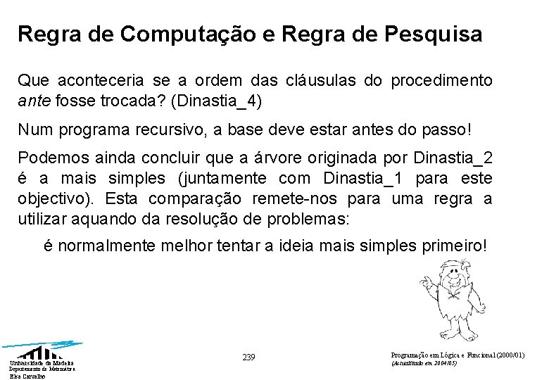 Regra de Computação e Regra de Pesquisa Que aconteceria se a ordem das cláusulas